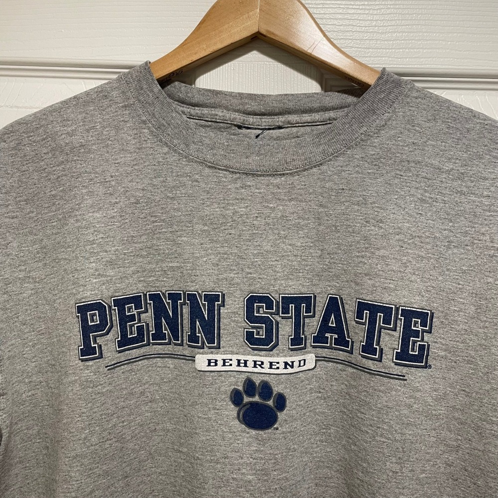 Penn State Mens T-Shirt Large Gray Cotton Blend Behrend Nittany Lions Collegiate
